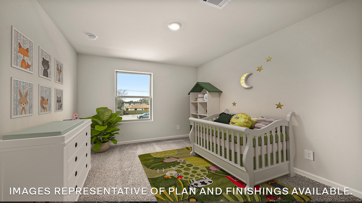 fourth bedroom with single window with space for up to a full size bed