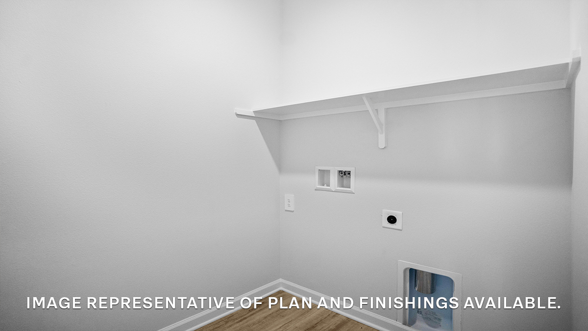 Laundry room with space for full size appliances