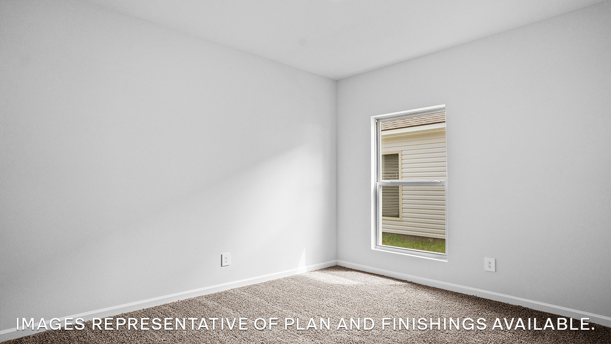 Second bedroom with single window and space for full or queen bedroom set