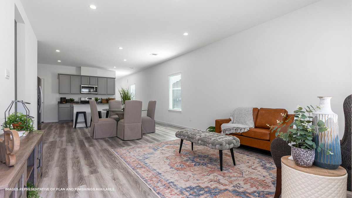 open concept living room and kitchen