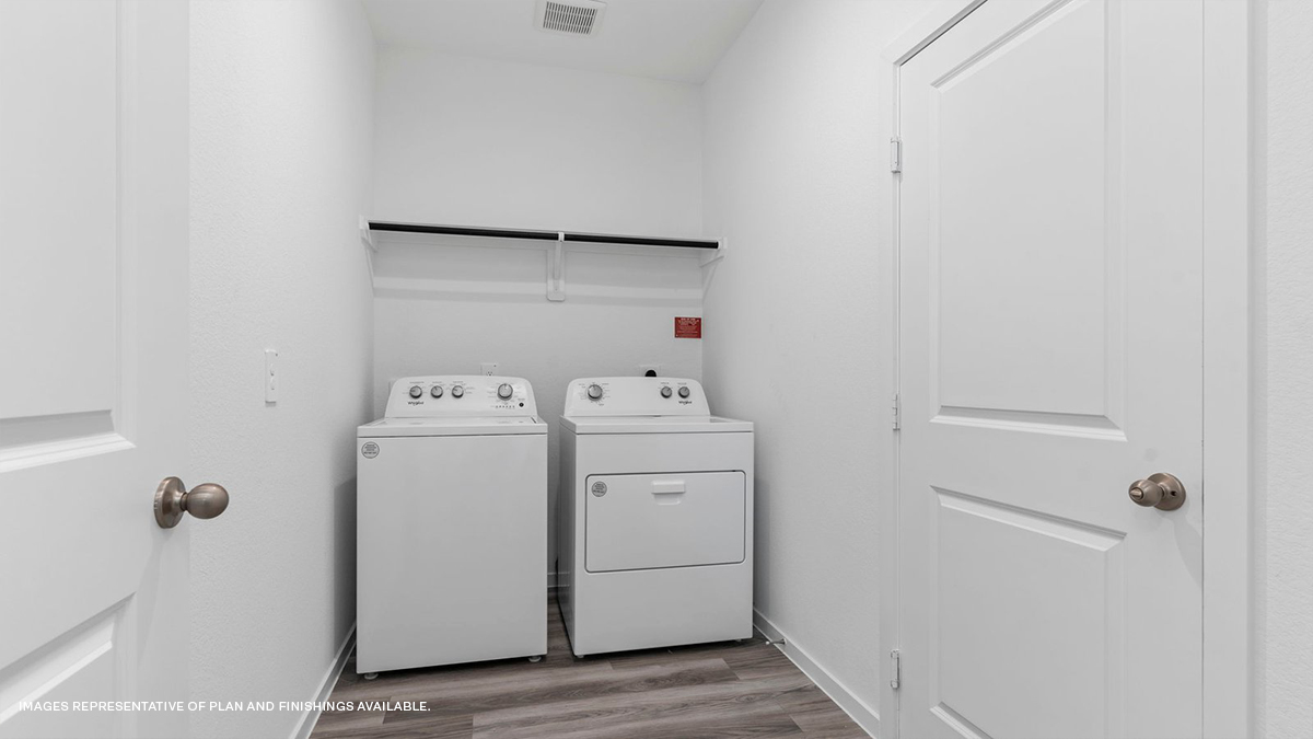 Laundry room with space for full appliances