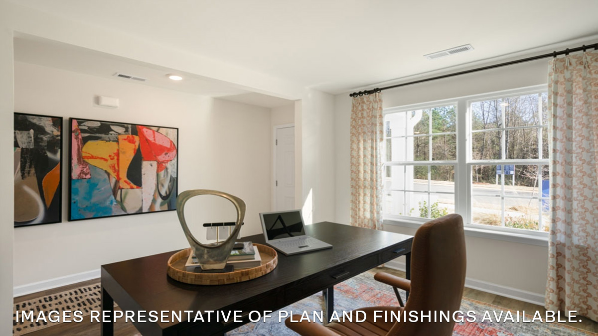 open flex space in front of home designed as an office