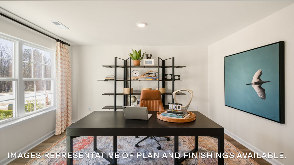 open flex space in front of home designed as an office