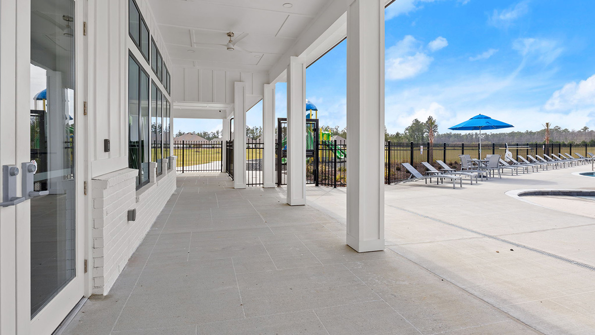 exterior of rear of amenity center