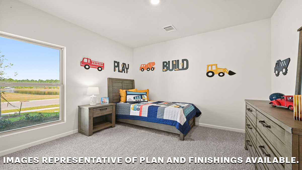 second bedroom with dual windows and room for a queen bed