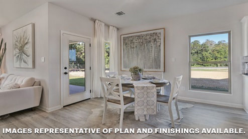 open dining space with access to patio