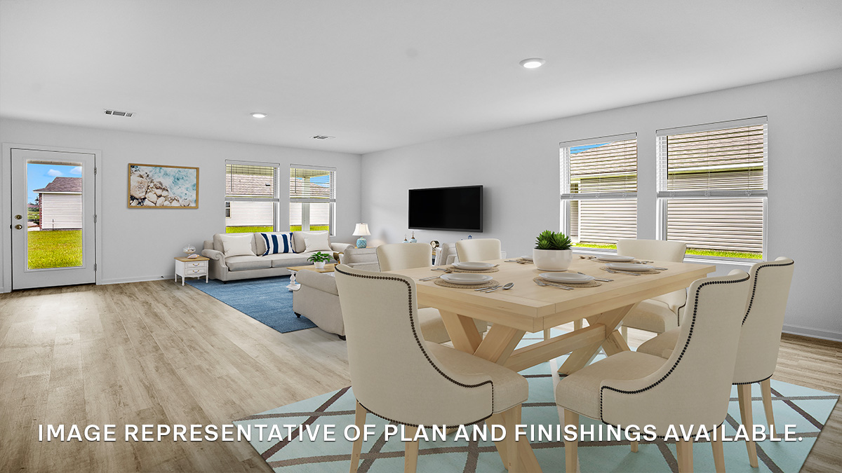 Open-concept dining and living room