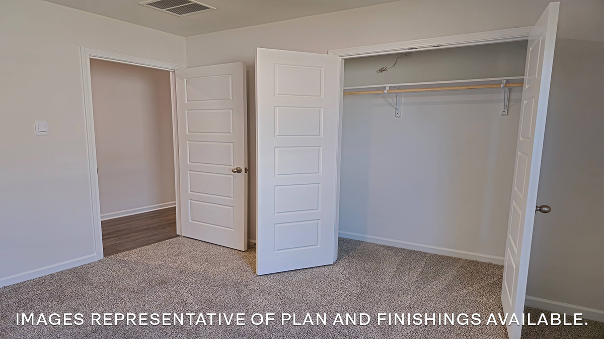 third bedroom with single window and room for up to a queen size bed set