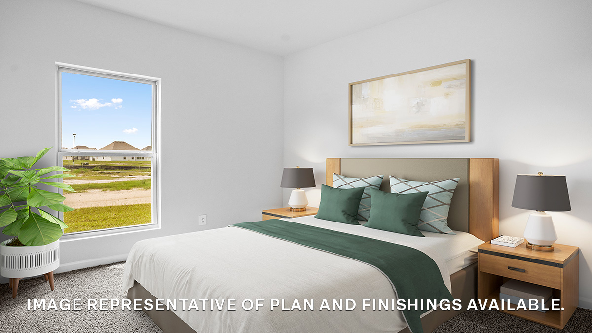 Third bedroom with single window and space for full or queen bedroom set