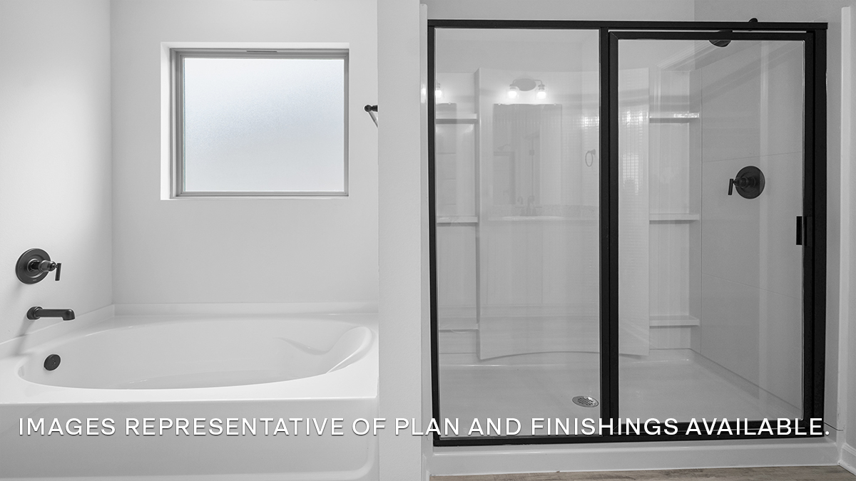 Separate shower and tub in primary bathroom