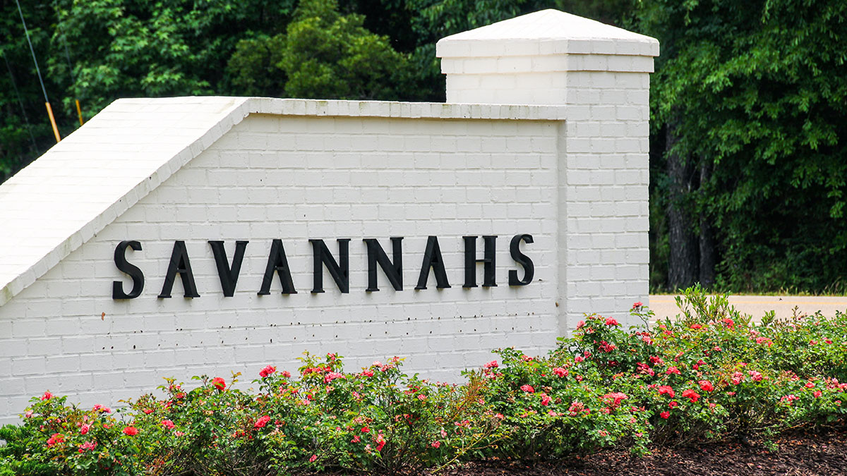 savannahs monument sign image - savannahs subdivision in robert,la