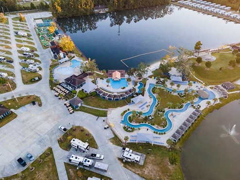 aerial view of water park nearby image - savannahs subdivision in robert,la