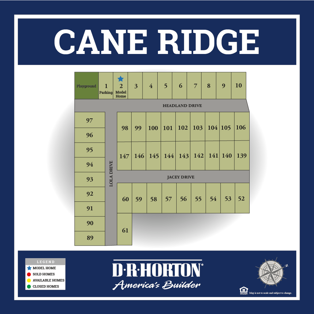 New Homes in Cane Ridge Thibodaux, LA D.R. Horton