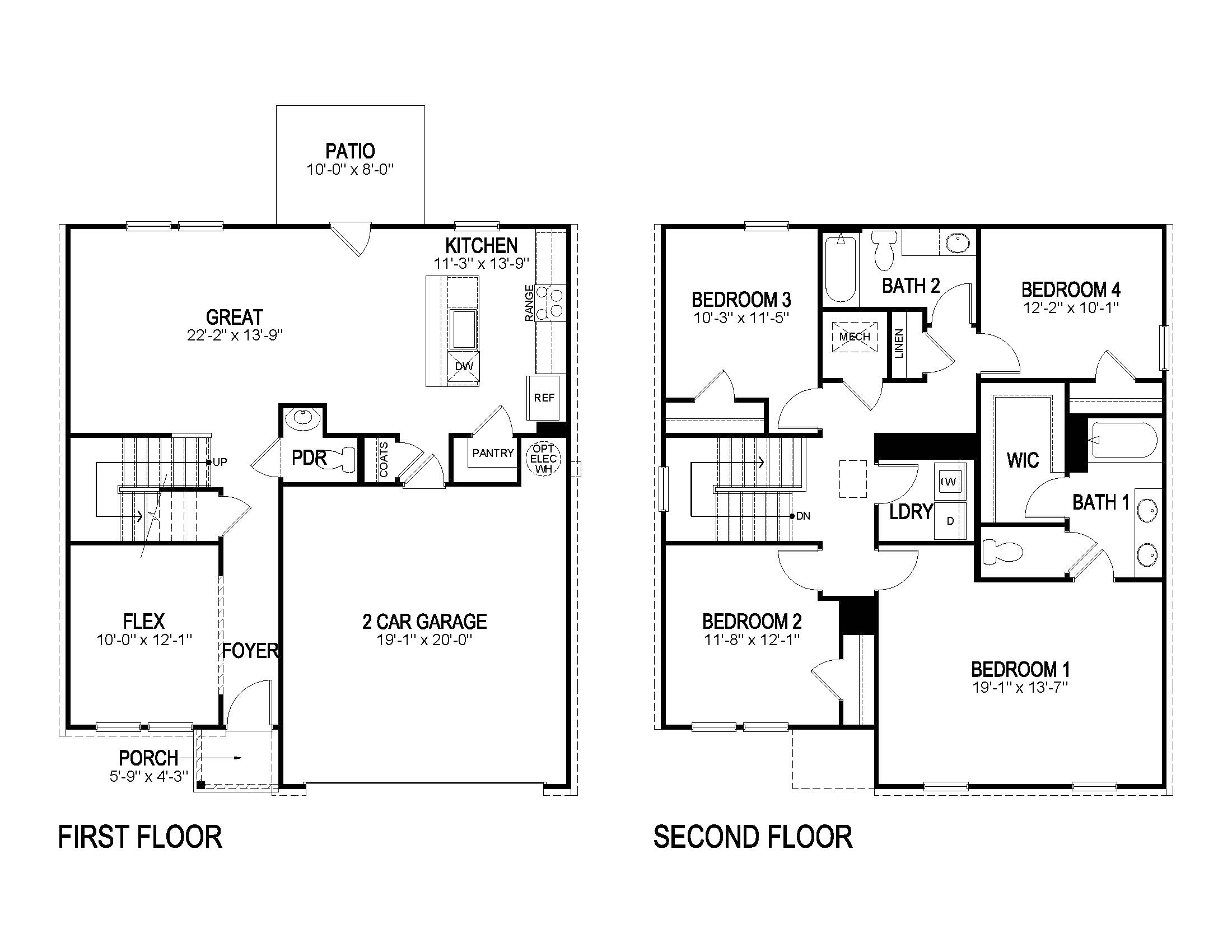 Floor Plan in River Road Estates HAHNVILLE, LA D.R. Horton