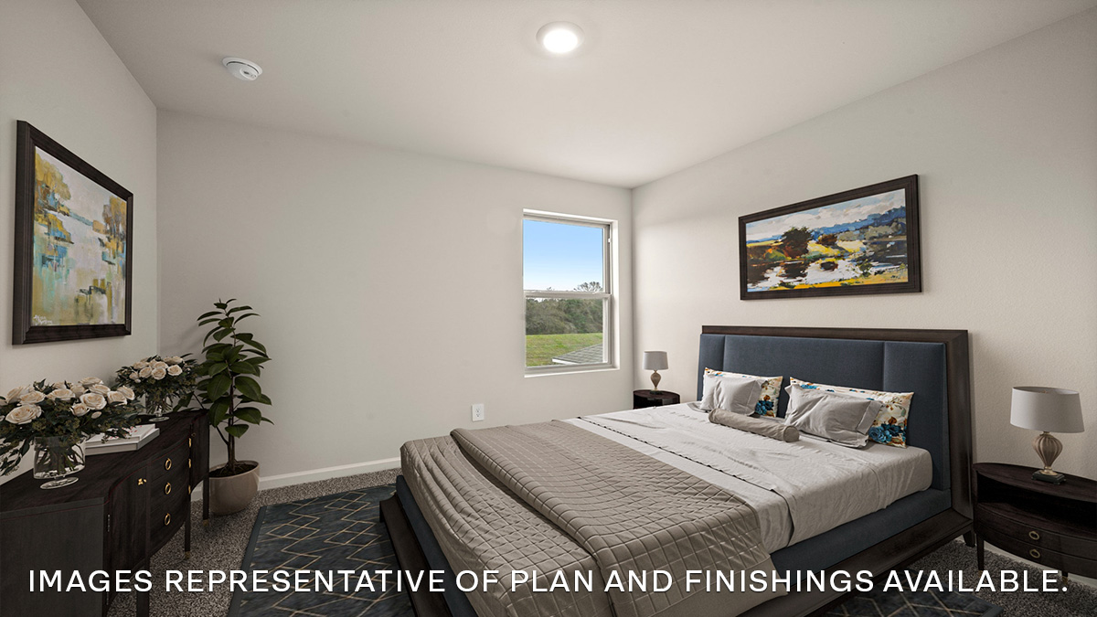 second bedroom with single window with space for up to a queen size bed