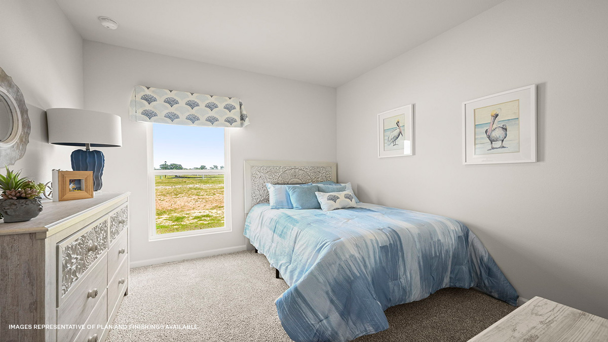 Fourth bedroom with single window and space for full or queen bedroom set