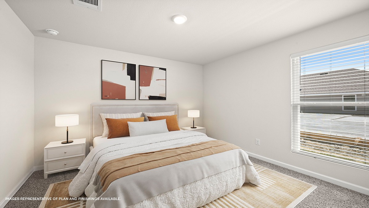 Third bedroom with single window and space for full or queen bedroom set
