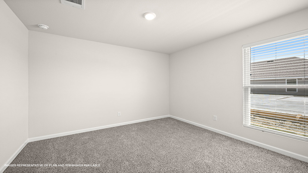 Third bedroom with single window and space for full or queen bedroom set