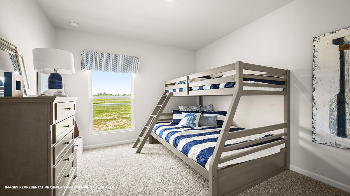 Third bedroom with single window and space for full or queen bedroom set