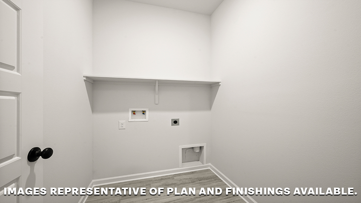 Laundry room with space for full size appliances