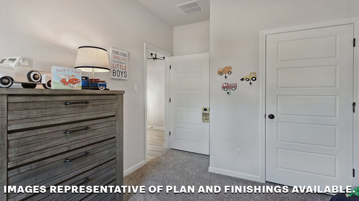 Fourth bedroom with single window and space for full or queen bedroom set
