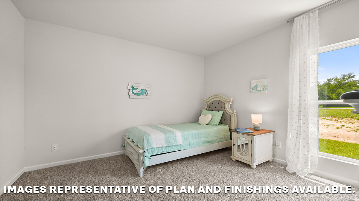 Third bedroom with single window and space for full or queen bedroom set