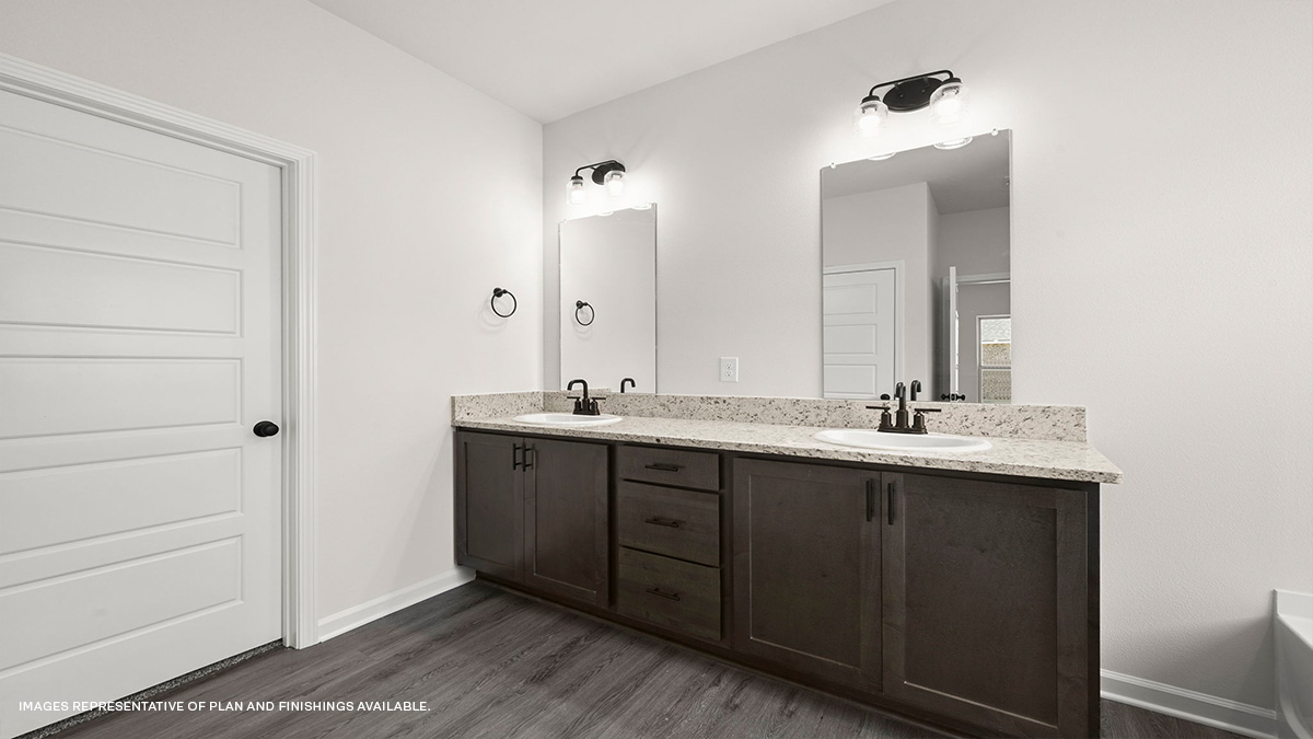 dual vanities in primary bathroom