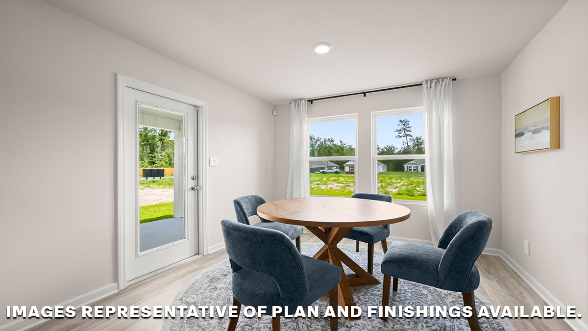 Dining space with access to patio