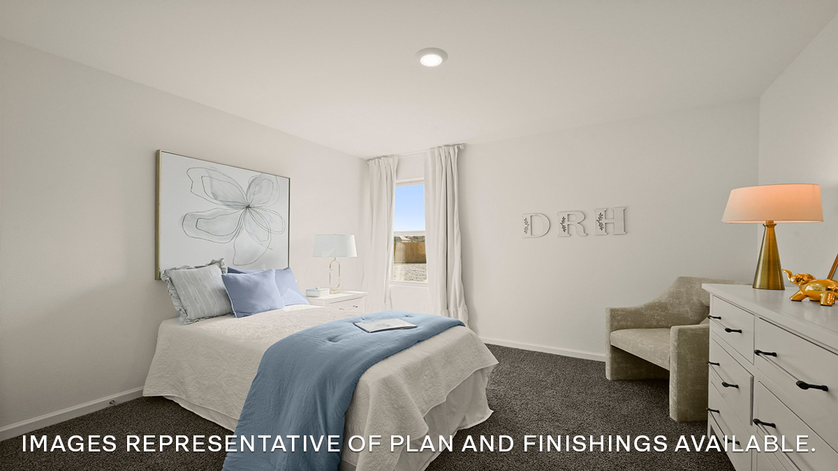 third bedroom with single window and room for a queen bed