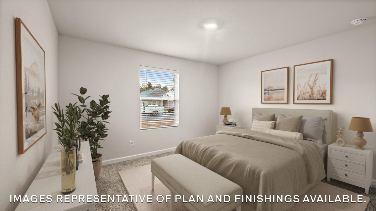 fourth bedroom with single window and room for queen bed