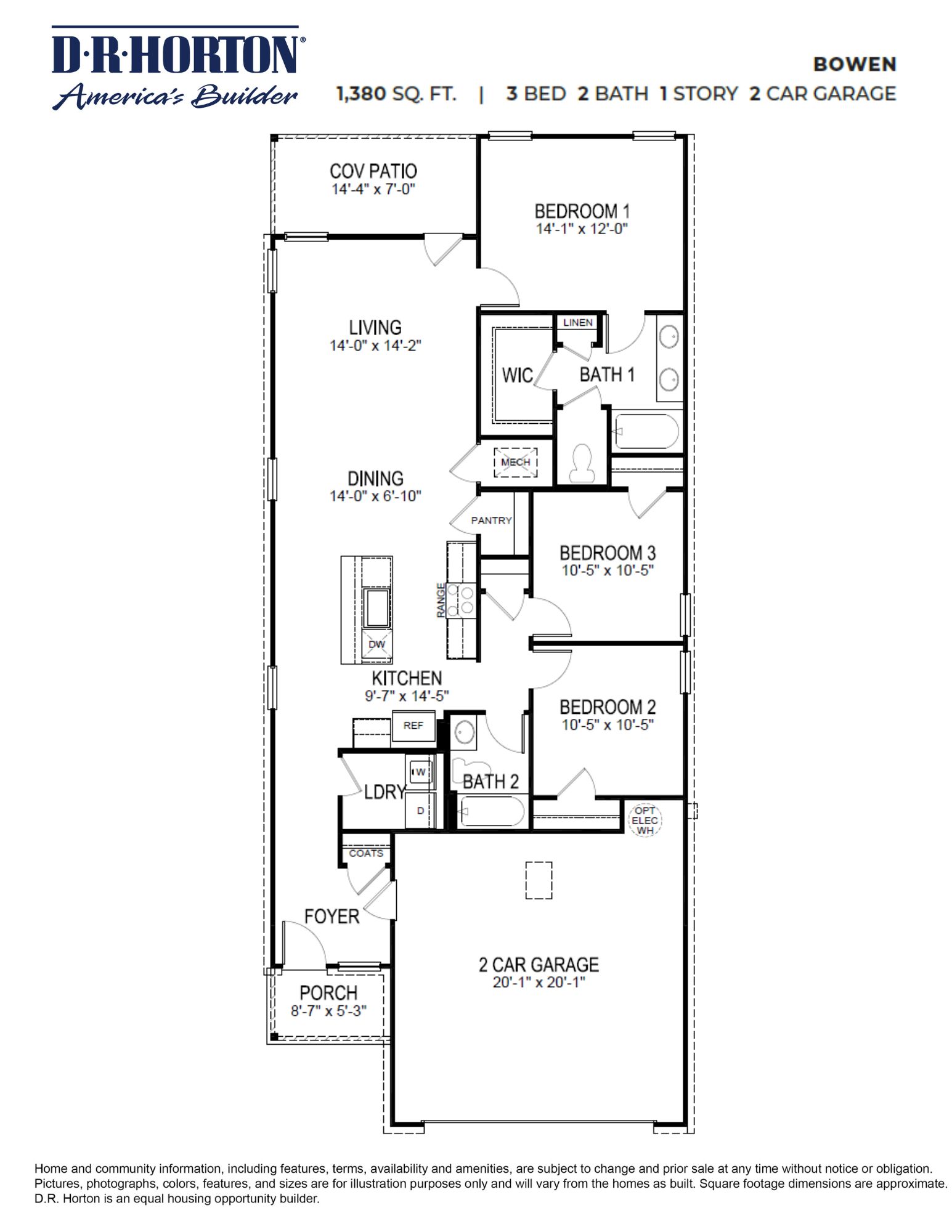 Floor Plan in Meadow Creek Estates Gonzales, LA D.R. Horton