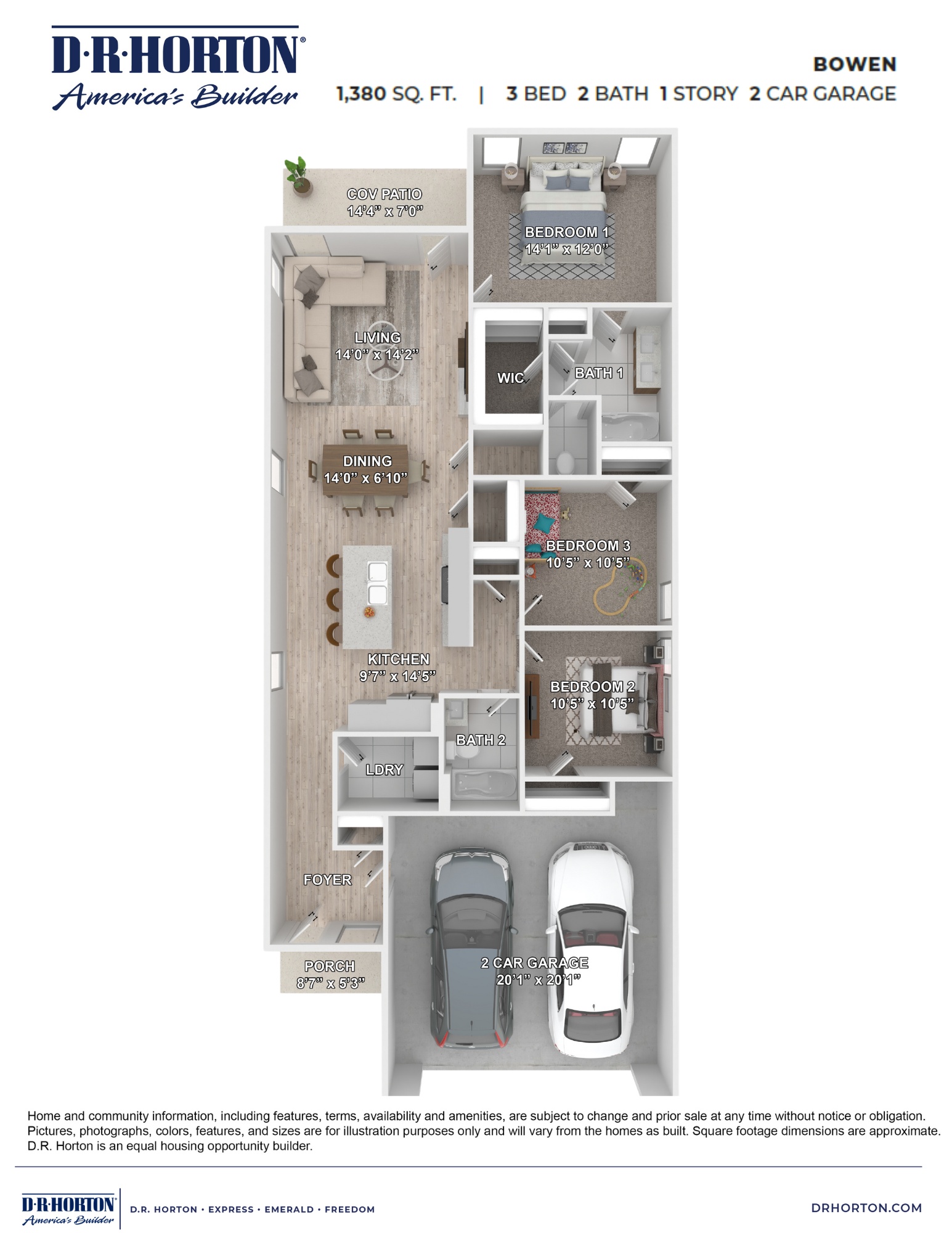 Floor Plan in Meadow Creek Estates Gonzales, LA D.R. Horton