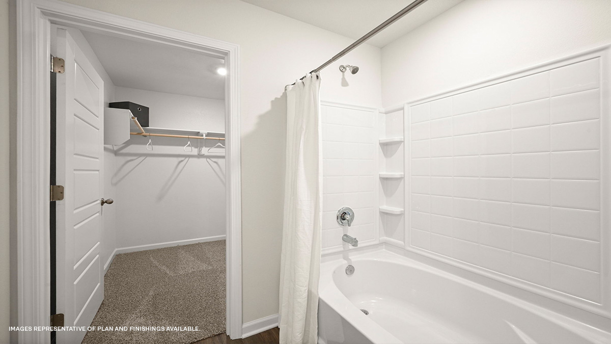 Tub shower combo and closet