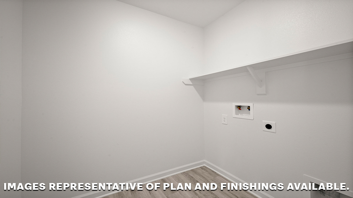 Laundry room with space for full size appliances