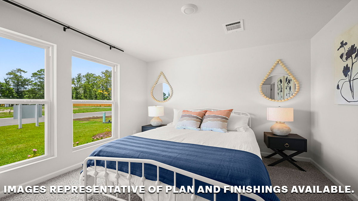 Third bedroom with single window and space for full or queen bedroom set