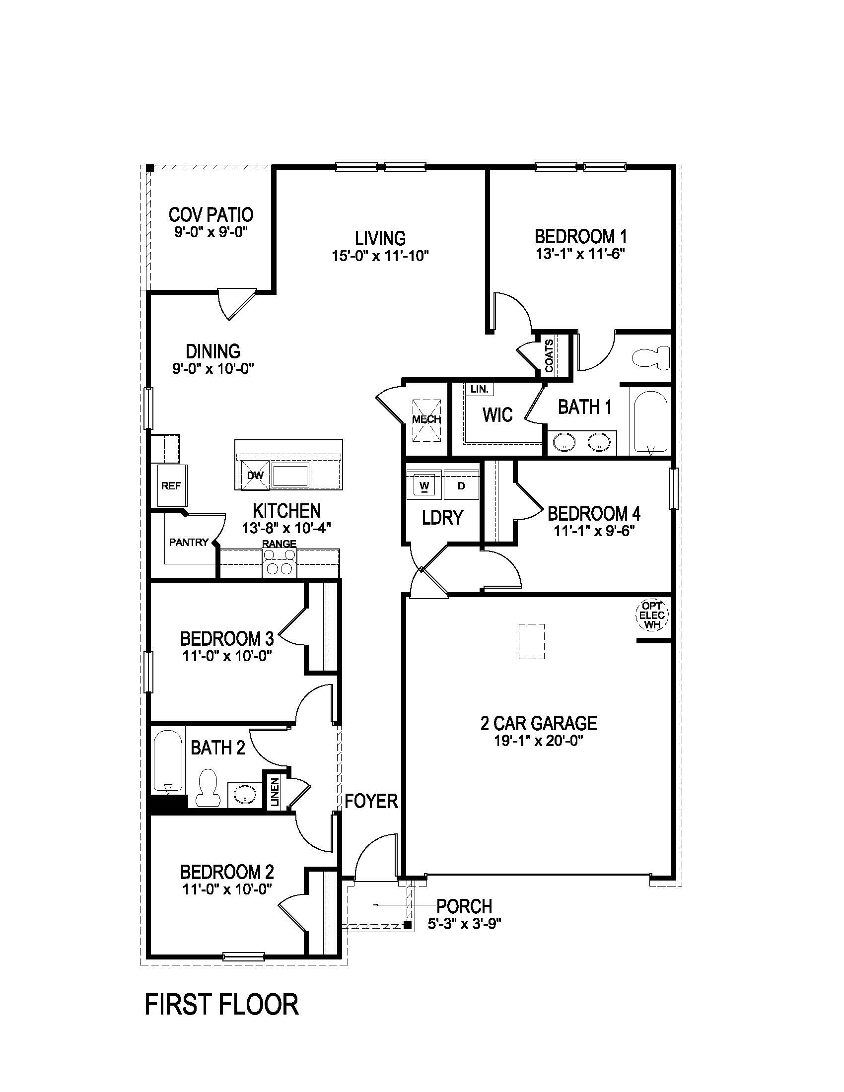 Edison Elevation A+D Floorplan