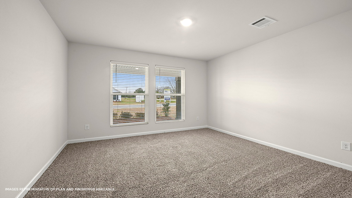 First guest bedroom with size for up to queen size bedroom set with dual windows