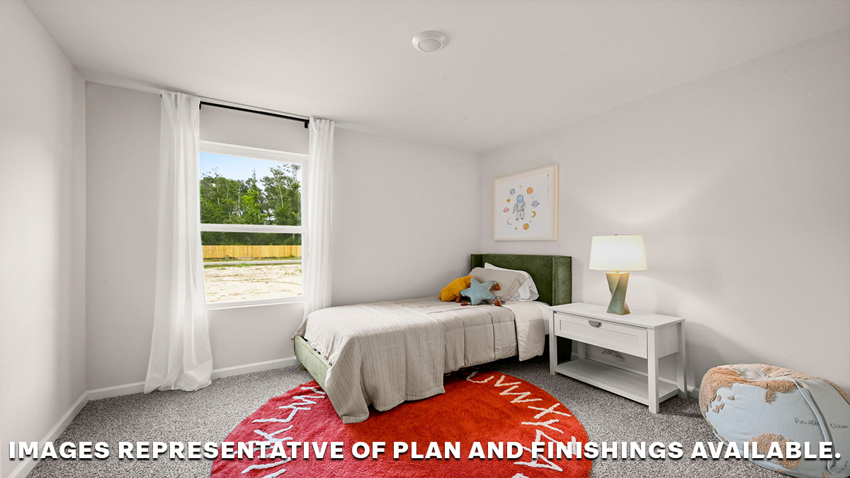 Second bedroom with dual windows and space for full or queen bedroom set