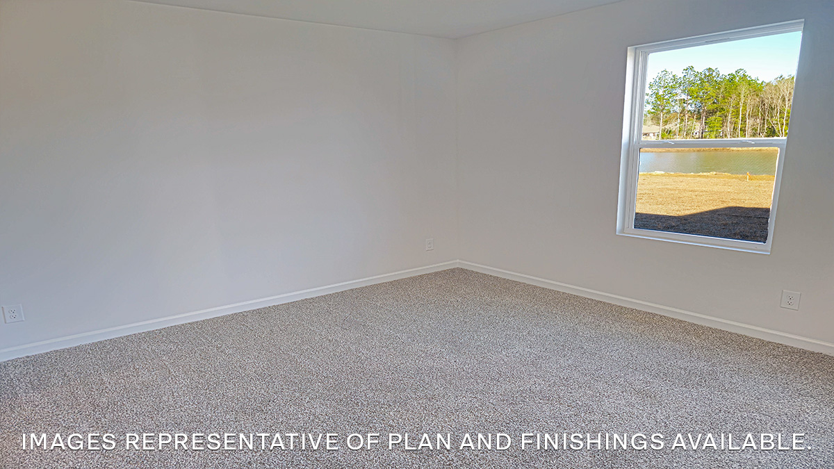 primary bedroom with single window and space for a king size bed set