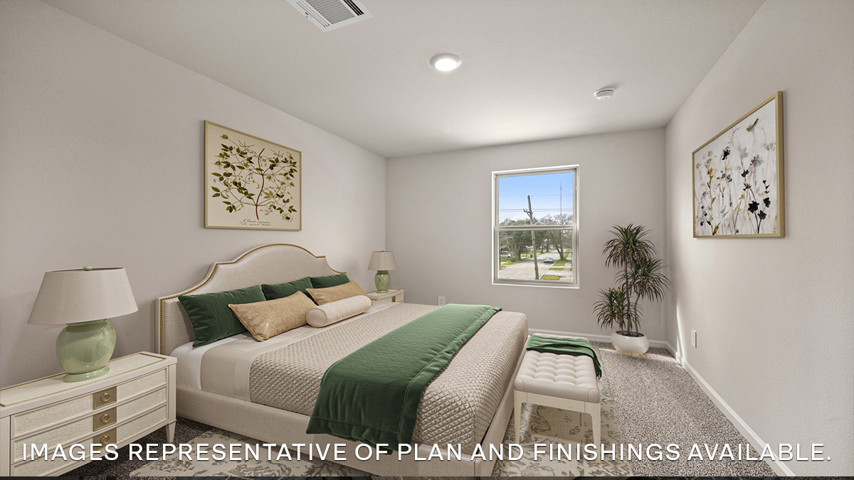 third bedroom with single window with space for up to a queen size bed