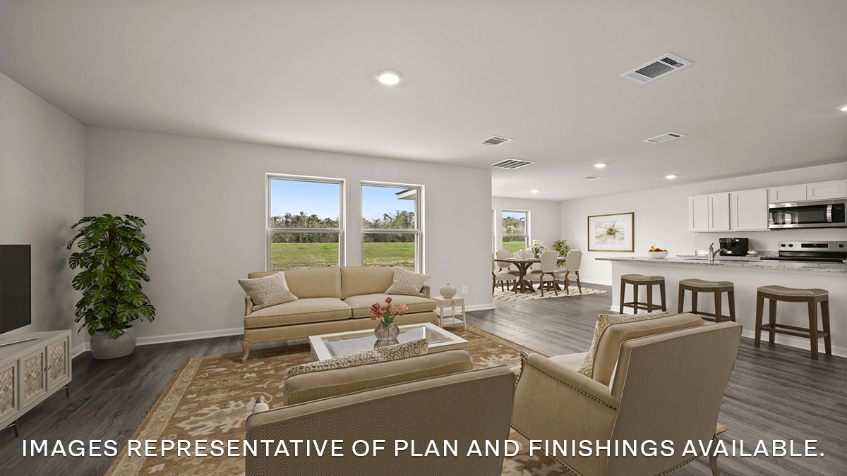 open concept living room and kitchen