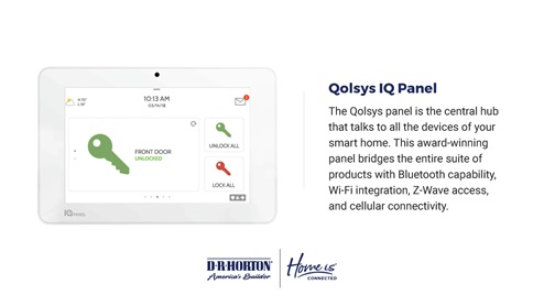 Qolsys smart home panel display and info