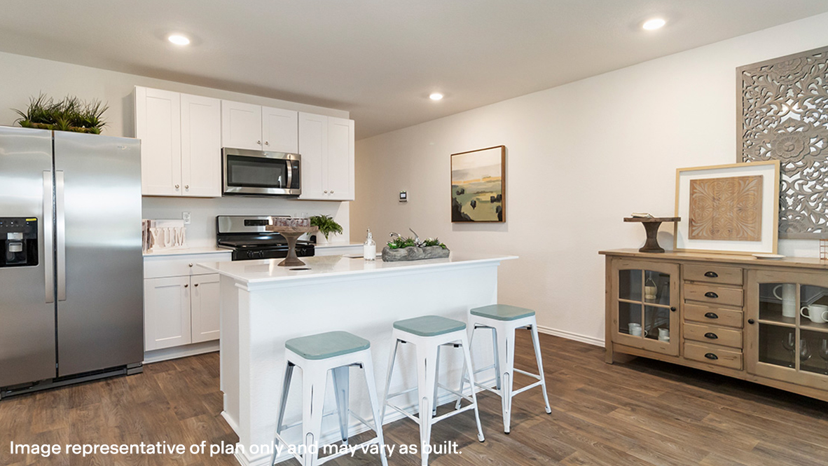 kitchen island with painted cabinets