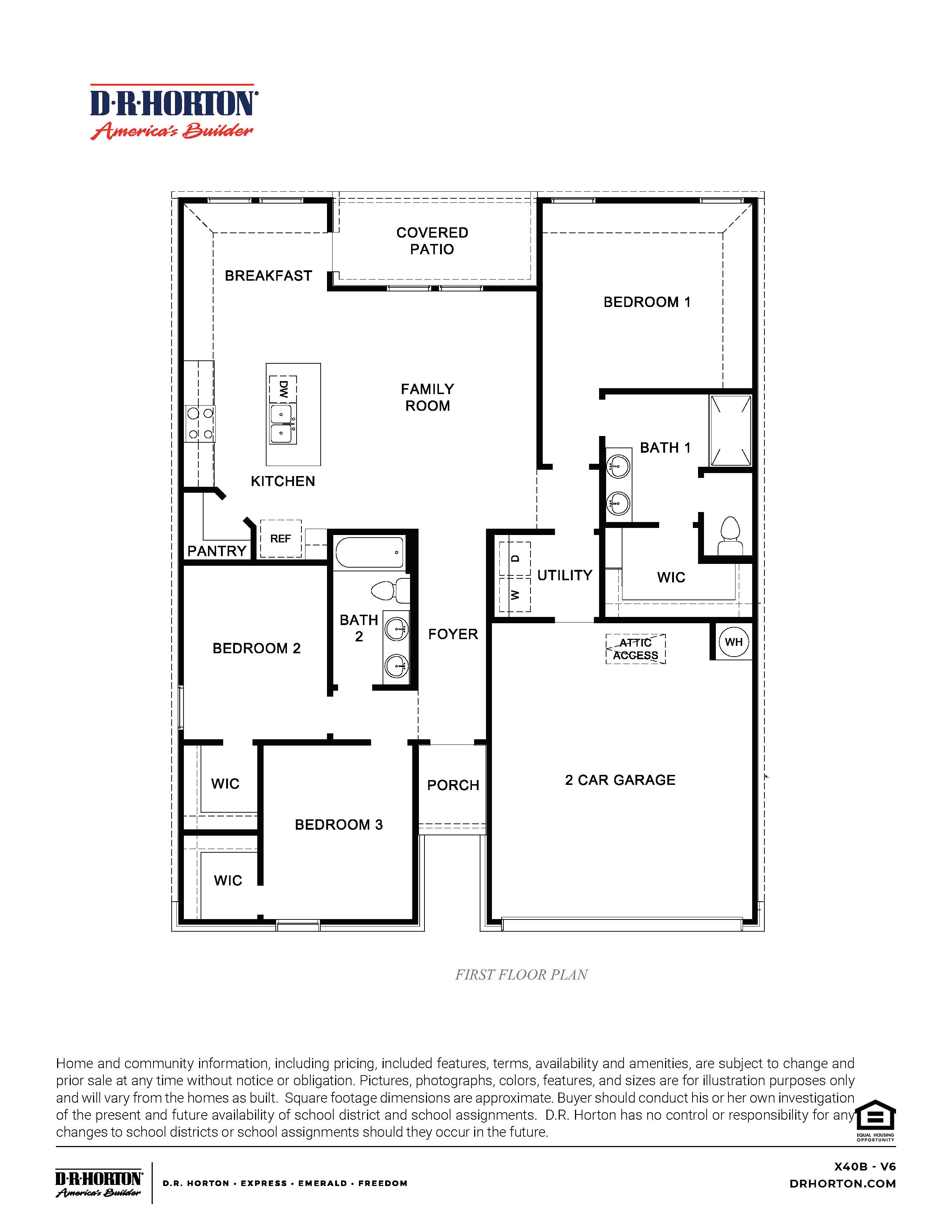 Floor Plan in The Brook Piedmont, OK D.R. Horton