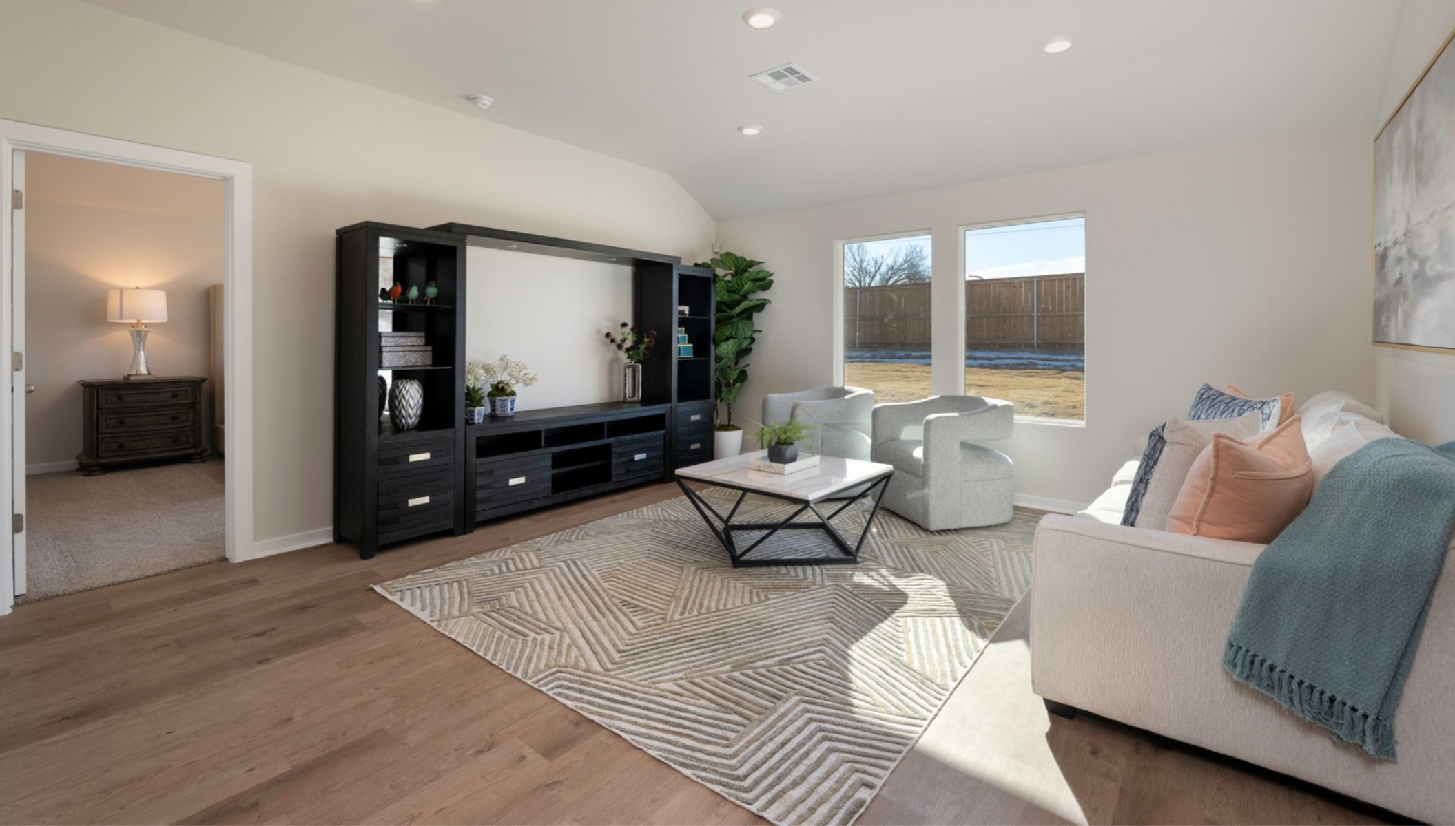 Welcome to The Brook, your gateway to picturesque living in Piedmont, Oklahoma. Nestled amidst the serene landscapes of Oklahoma, The Brook offers a harmonious blend of modern comforts and natural beauty. Our community presents an array of meticulously crafted homes, boasting six thoughtfully designed floor plans tailored to accommodate varying lifestyles. With options ranging from three to four bedrooms, up to three bathrooms, and spacious two-car garages, we ensure that every resident finds their perfect sanctuary.  Upon stepping inside, you're greeted by elegant brick and rock exteriors, complemented by pristine white cabinetry and luxurious quartz countertops. Revel in the charm of luxury vinyl flooring, and pamper yourself in the spa-like ambiance of the 12x24 timeless marble tile shower surrounds. Additionally, our homes are equipped with energy-saving features and cutting-edge smart home technology, elevating your living experience to new heights of convenience and efficiency.  Nestled within Piedmont,