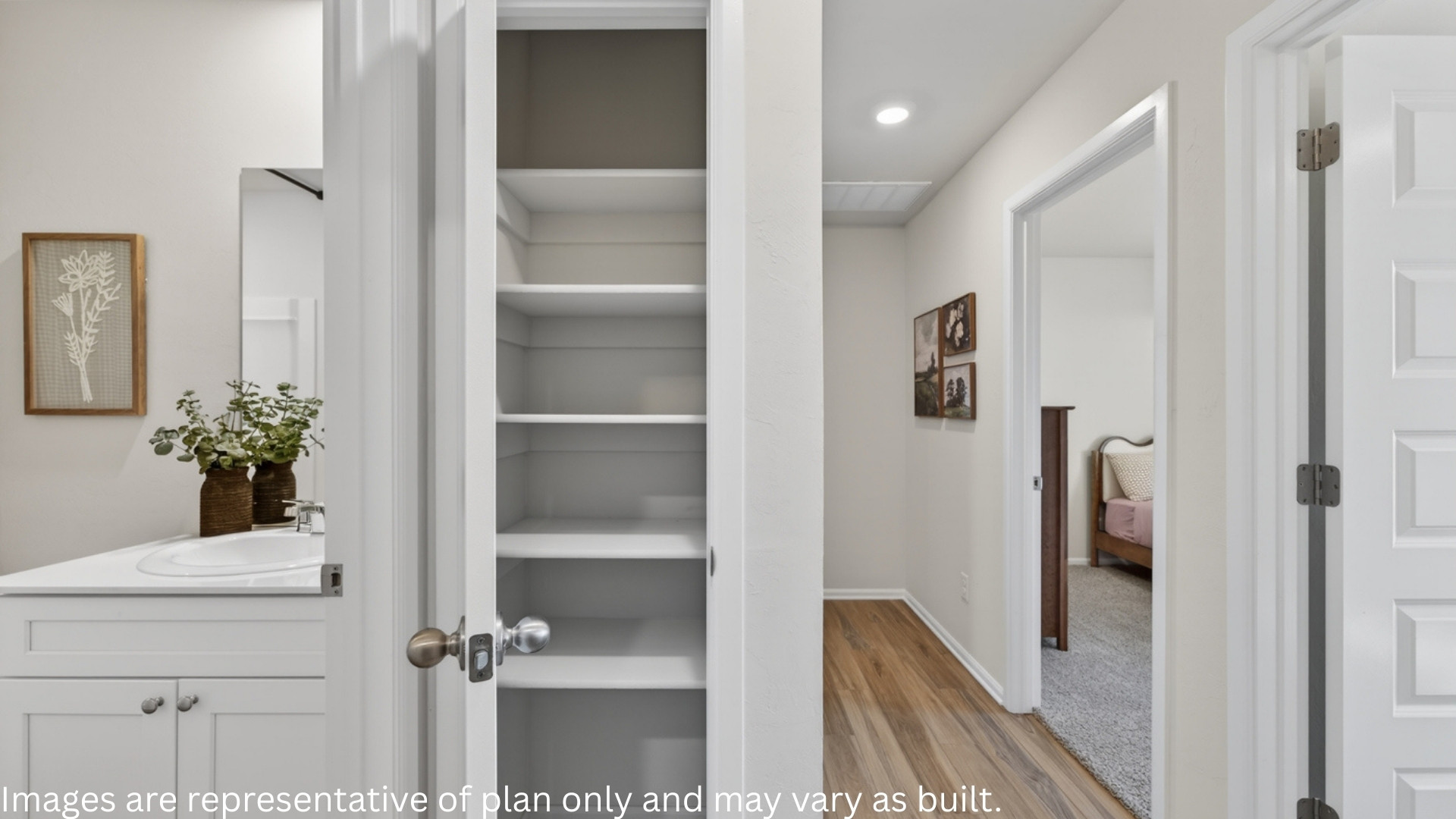 Single story new home in Mustang, OK. New home by D.R. Horton with furnishings