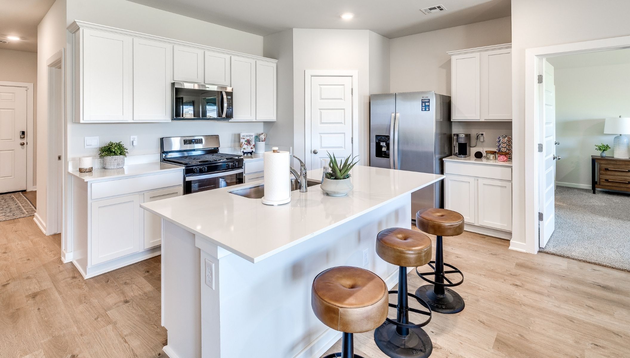 kitchen in open-concept floor plan