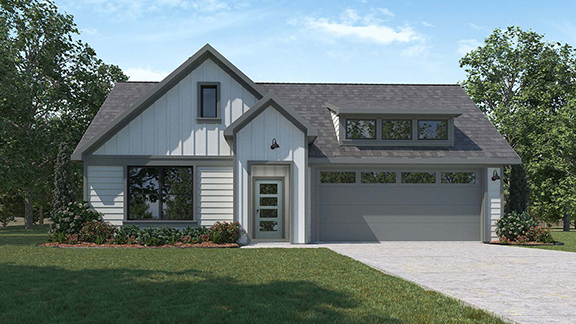 Single story home with a two-car garage