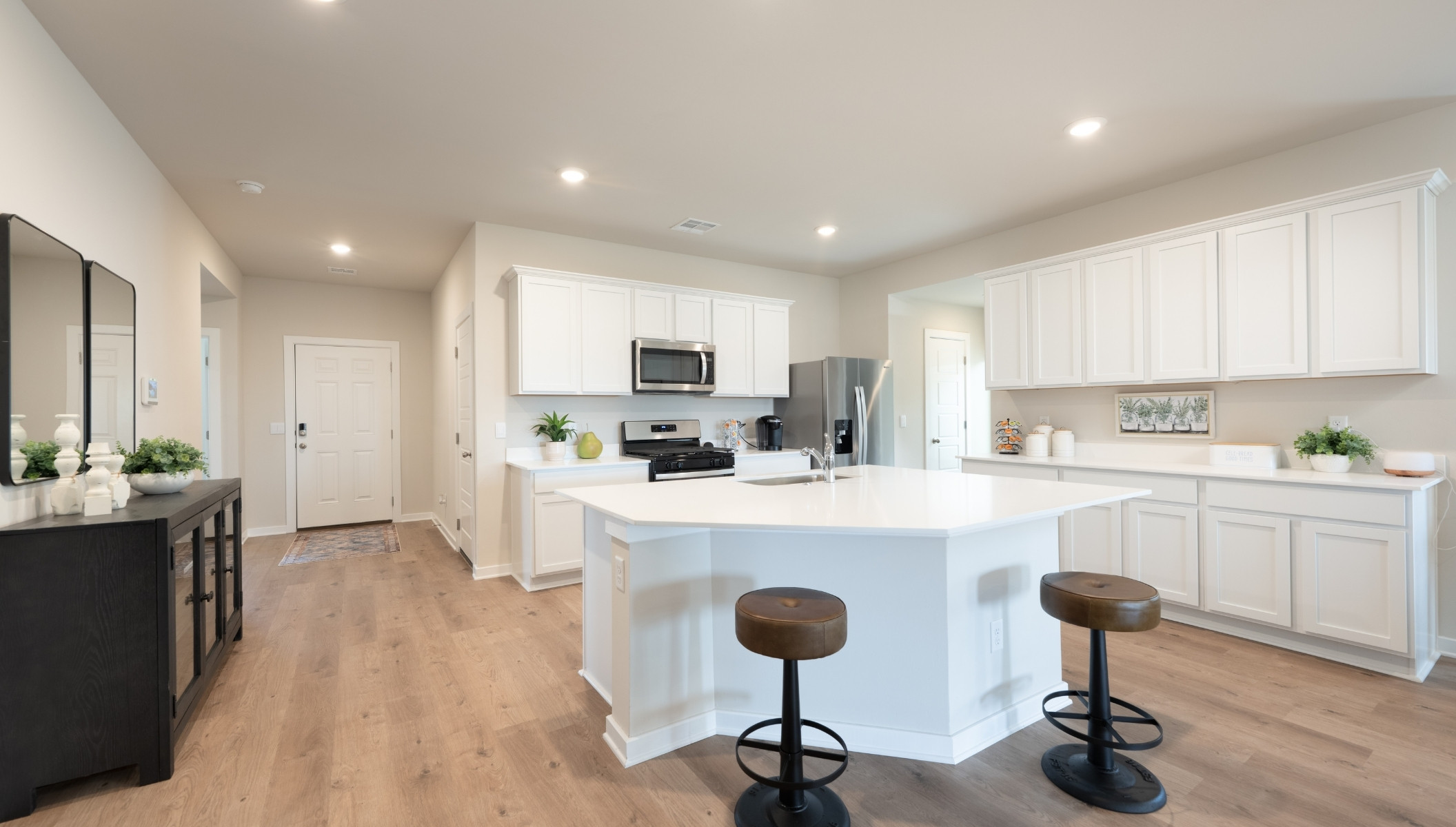 Single story home with a two-car garage