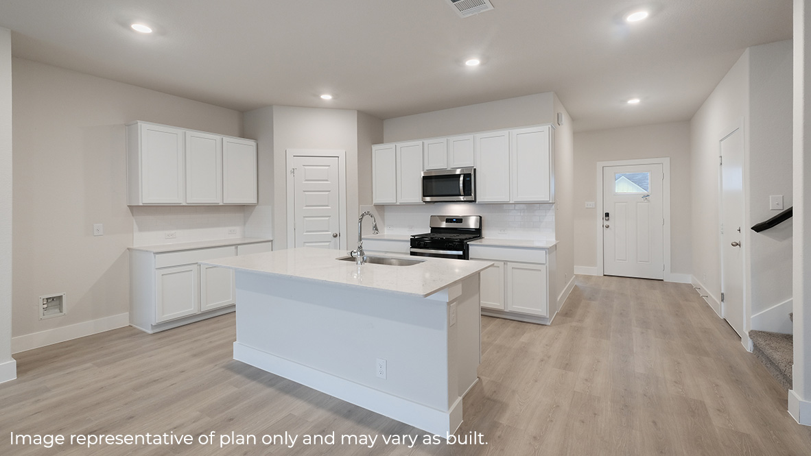 kitchen in open-concept floor plan